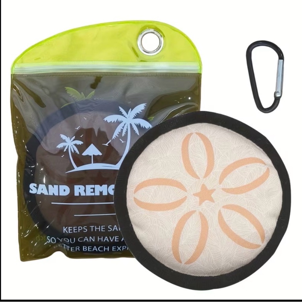 Sand Remover with Carabiner - khaki